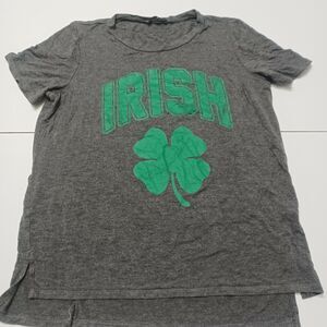 Zutter Womens S‎ Gray Green Irish Crew Neck Stretch Short Sleeve Tee-Shirt Patty